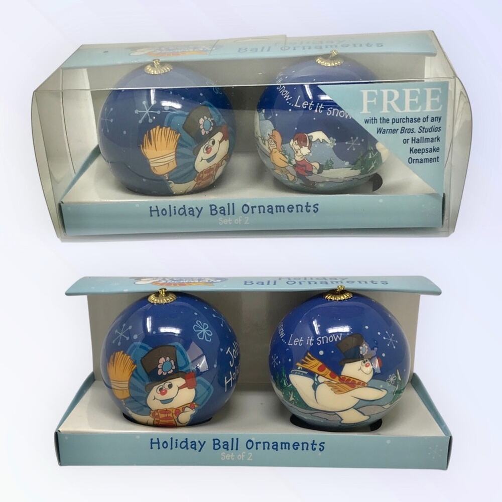 Hallmark NWT Frosty the Snowman Christmas Ornaments 2 in Set